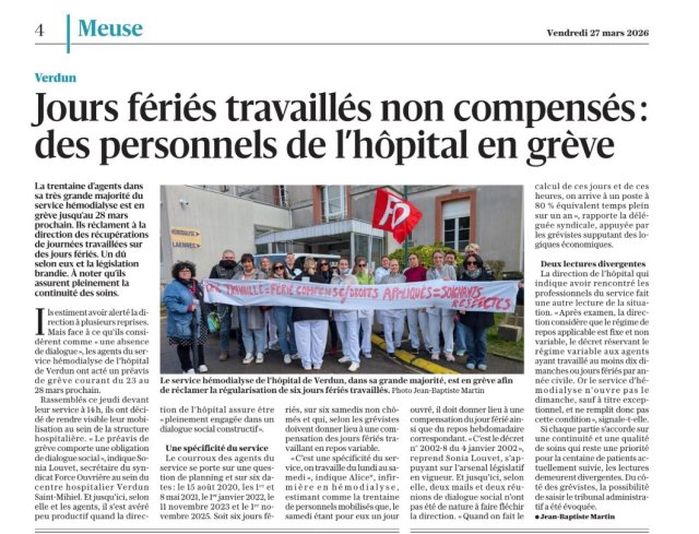 Grève des soignants de l'hémodialyse à Verdun Saint-Mihiel : vers un recours administratif ?